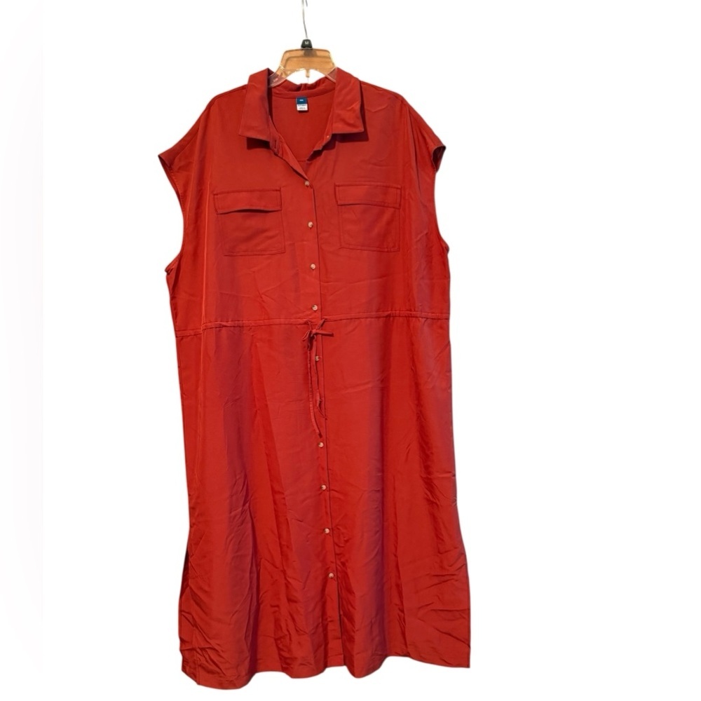 BNWT Old Navy Rust Button-Up Womens Dress - Picture 1 of 5